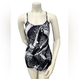 Lululemon Power Y Tank | Black White Abstract | Women’s 8